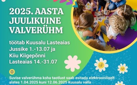 Lasteaia suvisesse valverühma registreerumine algab 1. aprillil 2025