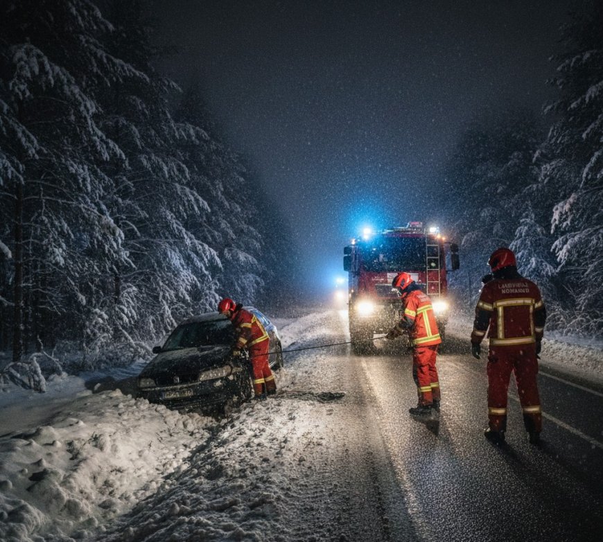 Libe tee lennutas auto kraavi: appi ruttasid nii vabatahtlikud kui kutselised päästjad